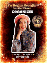 rsw region georgia geo-the 7 notes organizer with a picture of a woman