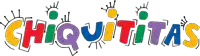a colorful sign that says chiquititas with drawings of people on it