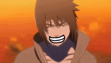 a cartoon character is crying and has a smiley face drawn on his face