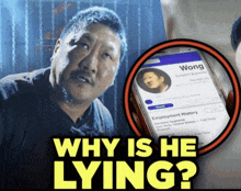 a man with a beard is next to a phone with wong on it