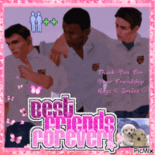 a postcard that says " best friends forever " on it