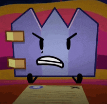a cartoon character is sitting on a piece of paper with an x on it