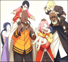 a group of anime characters posing for a picture with snakeanime.me in the bottom right corner