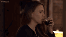 Liza Gulps Wine GIF - Younger Tv Younger Tv Land GIFs