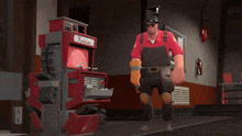 a red machine with the word rescue on it is exploding
