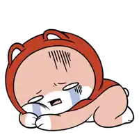 a cartoon drawing of a bear crying with tears coming out of its eyes