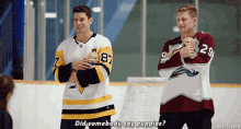 nhl sidney crosby nathan mackinnon did somebody say puppies puppies