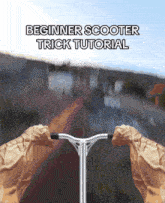 a beginner scooter trick tutorial is shown on a screen