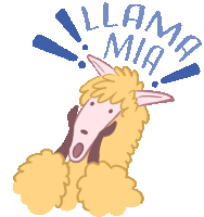 Llama Mia Shocked Sticker - Llama Mia Shocked Surprised Stickers