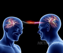a x-ray of a man with a lightning bolt coming from his head