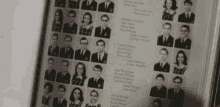 a book is open to a page with a list of people 's names .