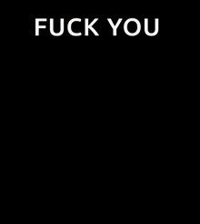a close up of a cat 's face with the words fuck you below it