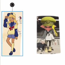 a drawing of a girl next to a picture of a boy