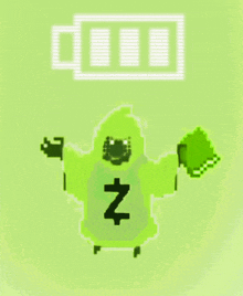 a pixel art of a person with the letter z on their hoodie
