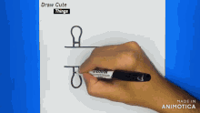 a hand is holding a marker with the words draw cute things written on the bottom