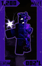 a purple poster with a cartoon character and the word wolt on it