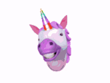 unicorn smiles rainbow colors purple