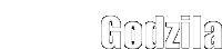 the word godzilla is on a white background .