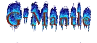 the word gmantle is written in blue and red on a white background