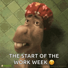 a picture of a cartoon character with the words the start of the work week