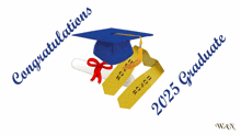 an illustration of a graduation cap and gown with the words " congratulations " and " graduate " on the bottom