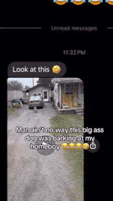 a screenshot of a text message that says " look at this "