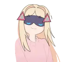 a drawing of a girl wearing cat ears and a mask