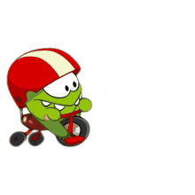 cycling om nom om nom and cut the rope riding tricycle riding a bike