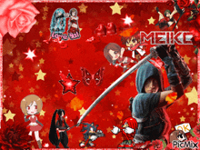 a collage of anime characters with the name meiko on the bottom