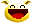 a pixel art smiley face with its mouth open and a red tongue .