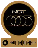 a sticker that says nct on it with a spotify code below it