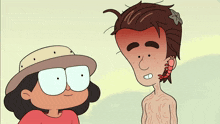 a cartoon drawing of a man with a worm in his ear