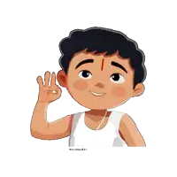 a cartoon drawing of a boy giving the ok sign