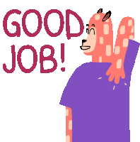 Proud Deer Tells Himself Good Job In English Sticker - Get Kuat Pat On The Back Good Job Stickers