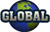 a picture of a globe with the word global written on it .