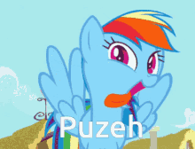 puzeh lick tongue out rainbow dash mlp