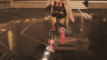 a woman in a cat costume is dancing in a video game