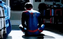 Spiderman Sitting Down GIF - Spiderman Sitting Down GIFs
