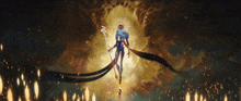 a painting of a person holding a cane in a dark space
