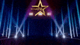 a starfm logo is displayed on a blue background