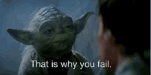 Star Wars Yoda GIF - Star Wars Yoda That Is Why You Fail GIFs