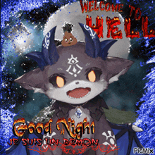 a picture of a demon with the words good night je suis un demon on it
