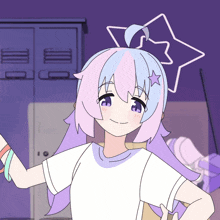 a drawing of a girl with a star in her hair