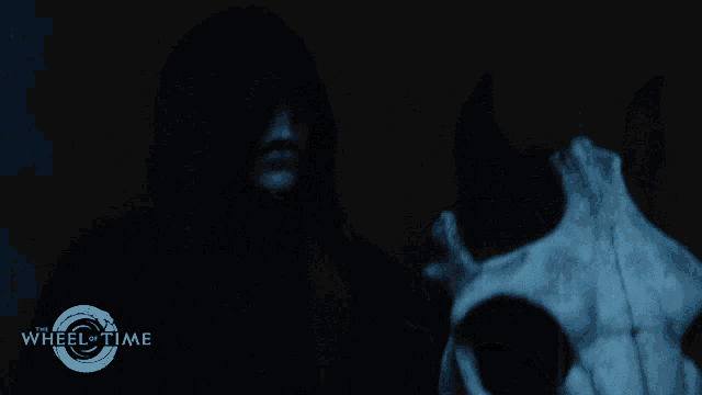 A hooded figure in dark robes and had a white mask f  OpenArt