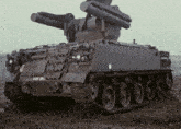 a military tank with a license plate that says 12554