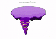 a cartoon of a purple tornado with a white background .