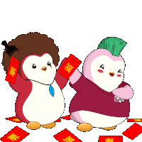Penguins Chinese New Year Sticker - Penguins Chinese New Year Celebration Stickers