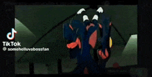 a cartoon character is holding a gun in his hands .