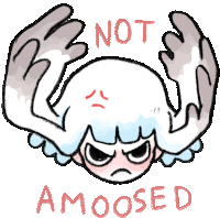 Angry Girl With Moose Horns Says "Not Amoosed" In English. Sticker - Everyday Canadian Not Amuzed Bad Mod Stickers