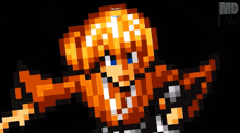 a pixel art of a man holding a sword with a timer that says 01:46